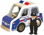 Polisbil med polis