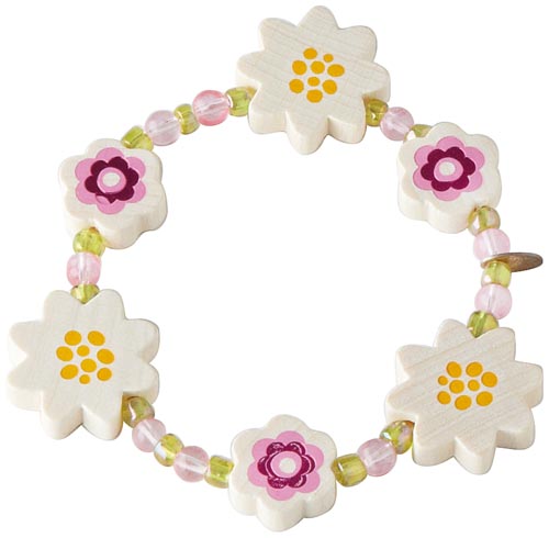 Haba Armband Blommor vitt