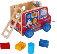 Haba Dragleksak Brandbil med sortering