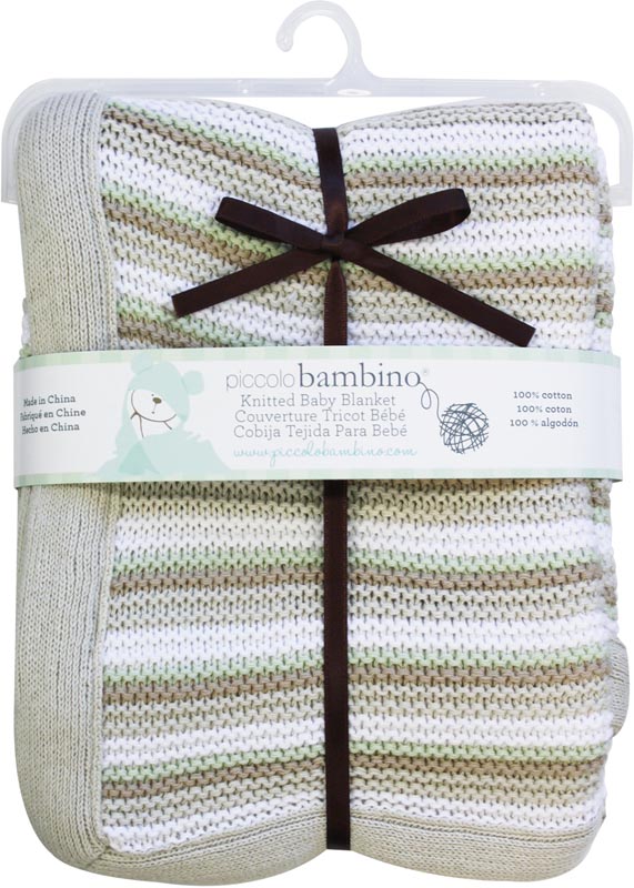 Piccolo Bambino Babyfilt Stickad beige