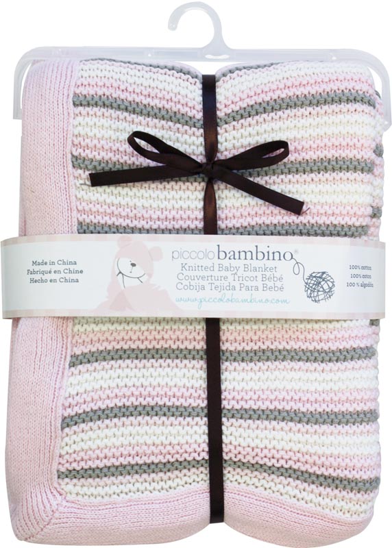 Piccolo Bambino Babyfilt Stickad rosa
