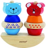 Pintoy Stapelleksak Mus och Katt p vippbrda