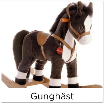 Gunghäst och gungdjur i trä eller tyg