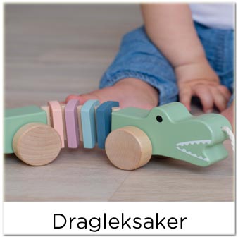Fina dragdjur och dragleksaker i trä till barn