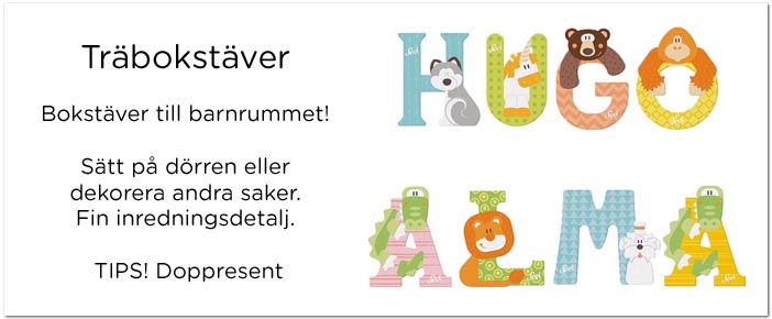 Träbokstäver till barnrummet, Sevi